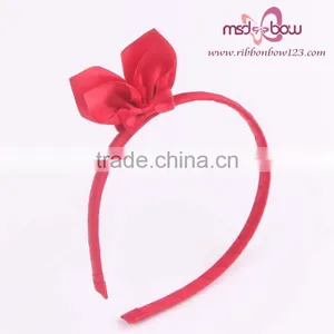 Red Satin Cute Ribbon Bows for Hair thumbnail-1