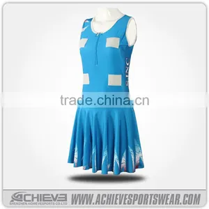 Cheap Wholesale Custom Sublimation Sport Netball Uniform thumbnail-6