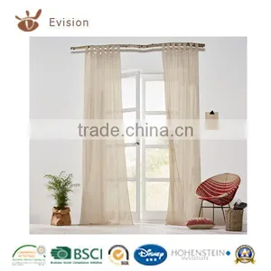 Solid Linen Optic Curtain Fabrics,tape Curtains,window Curtain With Loops thumbnail-1