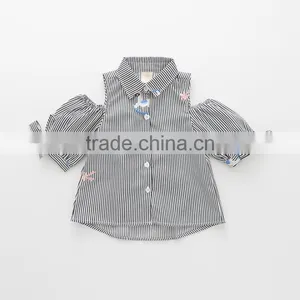 Wholesale Kids Girl Blouse Fashion Design With Embroidered Flower thumbnail-3