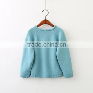 12gg Hand Embroidery Knitted Baby Girls Cotton Cardigan thumbnail-2