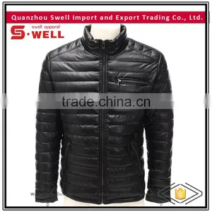 Windproof Winter Cheap Warm Slim Fit New Designs pu Jacket Men thumbnail-1