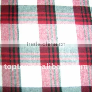 100% Cotton Flannel Yarn Dyed Woven Plushed Fabric for Shirt thumbnail-1
