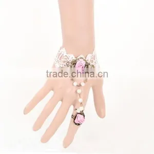 Fashion Girls Style Jewelry Sets White Lace Rose Set Jewelry Wholesale thumbnail-1