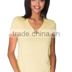 Next Level Apparel Women's Sueded S/S V-Neck Tee - Made From 60% Combed Ring-spun Cotton and 40% Polyester Jersey. thumbnail-1