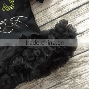 Girls Halloween Tutu Romper Infant Toddler Girls Outfits Girls Cat Balck Tutu Romper Black Chiffon Tutu Romper With Headbannd thumbnail-4
