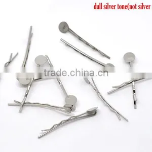 Jewelry Supplies Accessories Hottest Silver Tone Bobby W /Glue Pad Pins Hair Clips Findings thumbnail-1