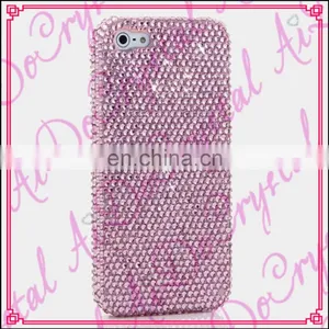 Aidocrystal Handmade Pink Crystal Bling Bling Glitter Phone Case Cover thumbnail-1