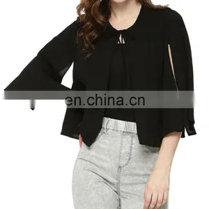 Beautiful Front Tie Cape Jacket for Women thumbnail-1