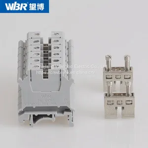 Din Rail Terminal Blocks UK16B Pure Copper Connector Screw Terminal Block thumbnail-4