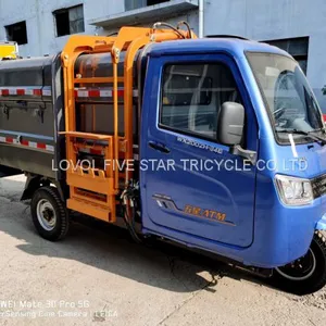 Gasoline Tricycle Cargo Loader Lovol Three Wheeler Waste Management 3CBM thumbnail-4