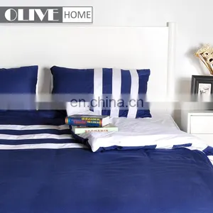 Factory Supply 100% Cotton Comforter Bed Cover Sets Luxury Silk Striped Sheets Bedding Set for Sale thumbnail-2