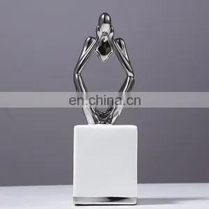 Nordic Style Home Interior Decoration Accessories Thinker Model Ceramic Art Ornaments thumbnail-1