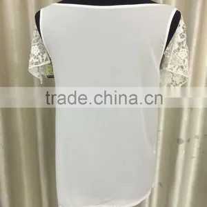 Elegant o- Neck Sleeveless Chiffon Fabric Blouse With Lace thumbnail-2