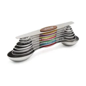 8Pcs Stainless Steel Magnetic Double Heads Measuring Spoons Measuring Cups Scoop Kitchen Accessories thumbnail-2
