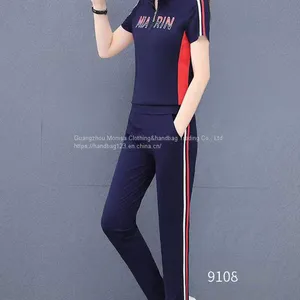 Monisa Female Sports Leisure Colors Suit With Short Sleeves and Long Trousers in Summer thumbnail-5