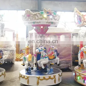 3 Seats Mini Carousel Horse Rides for Kiddie thumbnail-4