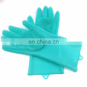 Dishwashing GloveR Magic Silicone Scrubber Rubber Cleaning GloveRs For Kitchen Pet thumbnail-4