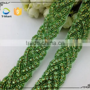 Green Rhinestone Beads Appliques Belts thumbnail-3