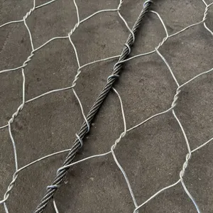 Hexagonal Double Twisted Galvanized Steel Wire Mesh Zinc-Aluminum Coating Plain Weave Reinforced Mesh Cutting Rockfall Slope thumbnail-3