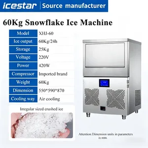 60kg/24h Commercial Snow Flake Ice Maker Food Grade Automatic Snow Ice Machine for Seafood Catering thumbnail-2