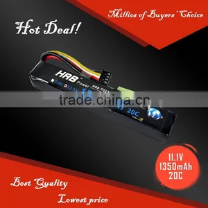 HRB 3S 1350mah 11.1V Lithium Polymer Battery for RC Air Gun Soft Air Gun thumbnail-1