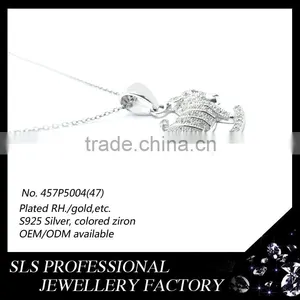 925 Silver Jewelry Design Fashion Copper Wooden Horse Pendant for Kids Gift of Jade Horse Pendant thumbnail-3
