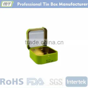 Green Square Metal Jewelry Tin Box thumbnail-1