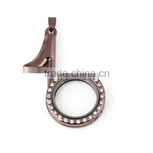 Imitation Rhodium Plated Musical Notation Floating Lockets Pendant thumbnail-2