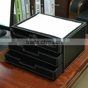 Pu Faux Leather Tidy Tray Pen Pot Desk Orgainser Hot Sell Brush Pot Multifunction PU Leather Pen Desk Organizer thumbnail-1