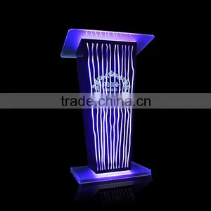 Clear Acrylic Podium Night Bar Table With LED Light, Night Bar DJ Facade thumbnail-5