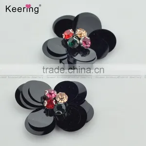 2017 Spring Black Sequin Flower Design Applique for Women WPHB-002 thumbnail-3