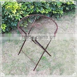 Antique Cast Iron Folding Table and Chair Set Patio Garden Furniture thumbnail-3