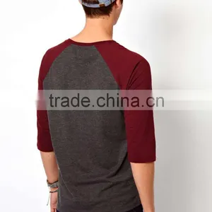 Cotton T-shirt High Quality Custom Making Reglan Slleve thumbnail-2