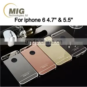 Case for Iphone 6 Case for Iphone 6S Aluminum Metal Frame Bumper Mirrior Back Cell Phone Cover thumbnail-3