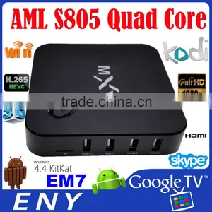 Amlogic S805 Quad Core MXV HD1080P RJ-45 Kodi 802.11B/G/N WIFI Hardware 3D Android4.4 tv Smart Box thumbnail-1