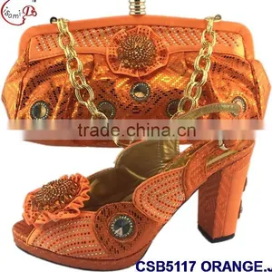 CSB5117 Newest Design 2016 Top Fashion Woman Hot Selling Shoes With Matching Bags Factory Price Shoes Whole Sale Price thumbnail-2