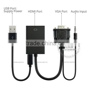 VGA To HDMI Output 1080P HD Audio TV AV HDTV Video Cable Converter Adapter For TV PC Laptop Monitor thumbnail-4