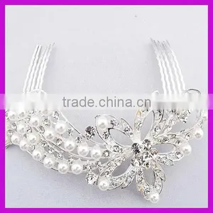 Luxurious Rhinestone Butterfly Bridal Hair Comb for Bride Manufacturers China Supplier BY 1871 thumbnail-1