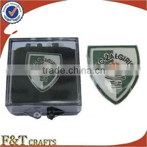 Promotional Quality Stamp Die Cut Custom Metal Badge With Plastic Box thumbnail-1