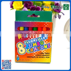 2016 Hot Sale 8 Color Fluorescent Crayon Into Paper Box for the Kindergarten Children thumbnail-3