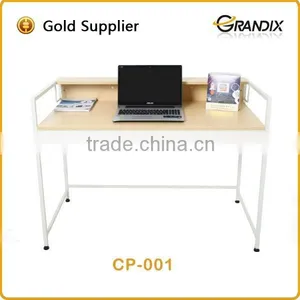 Steel Frame Powder Coated in High Gloss White Computer Desk thumbnail-1