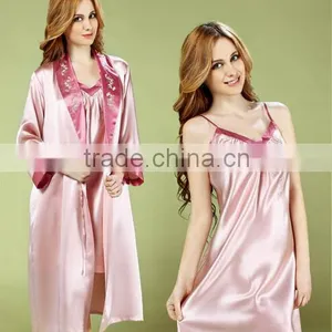 100%mulberry Silk Nightdress for Lady, Sexy Lace Embroider Hemmed Silk Nightgown, Soft and Smooth Silk Lingerie thumbnail-1