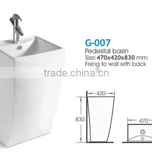 Foshan Meiyujia Ceramic G-007 One Piece Wash Basin With Pedestal thumbnail-2
