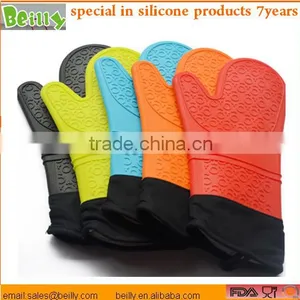 Food Grade Silcone Finger Protector Oven Bbq Grill Mitt Glove for Heat Resistant Grilling thumbnail-1