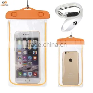 Luckiplus Travel Sport Swimming Phone Bag Waterproof, Snowproof, Dirtproof Case Bag for Phone Orange thumbnail-2