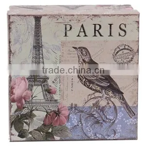 Antique Paris Tower And Flower Paper Gift Box thumbnail-2