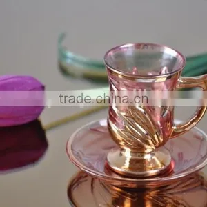 Glass Tea Cup Saucer Set thumbnail-1