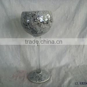 TALL MOSAIC GLASS CANDLE HOLDER thumbnail-1