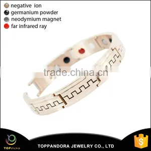 Gold Silver Plating Stainless Steel Health Bio Magnetic Bracelet 4 in 1 Bio Energy Bracelet thumbnail-1